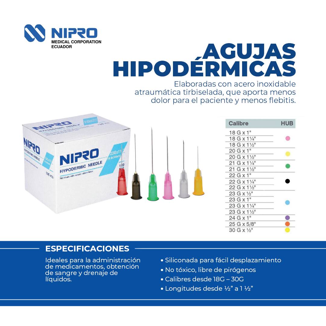 Agujas Hipodérmicas. BOX DE 100 UNDS - Image 2