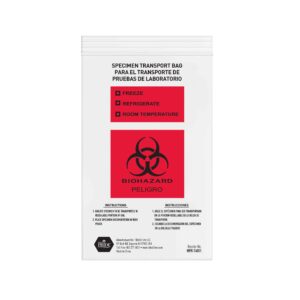 Bolsas para muestras de riesgo biológico tipo ziplock 9¨ x 6¨
